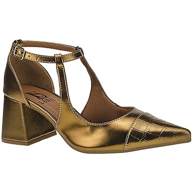 Scarpin Feminino com Salto Bloco e Textura Croco - Elegância e Conforto