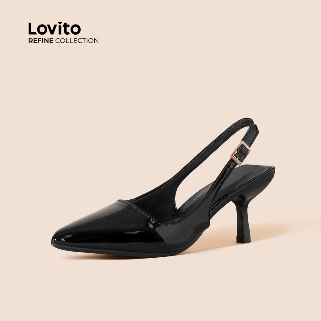 Scarpin Preto Elegante: Salto Agulha Lovito Refine