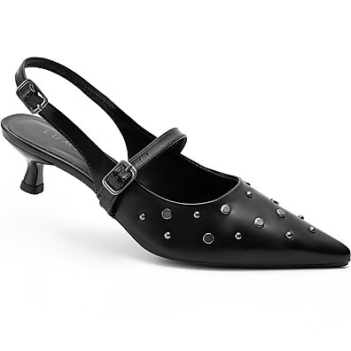 Scarpin Preto Lumiss: Elegância e Rebite