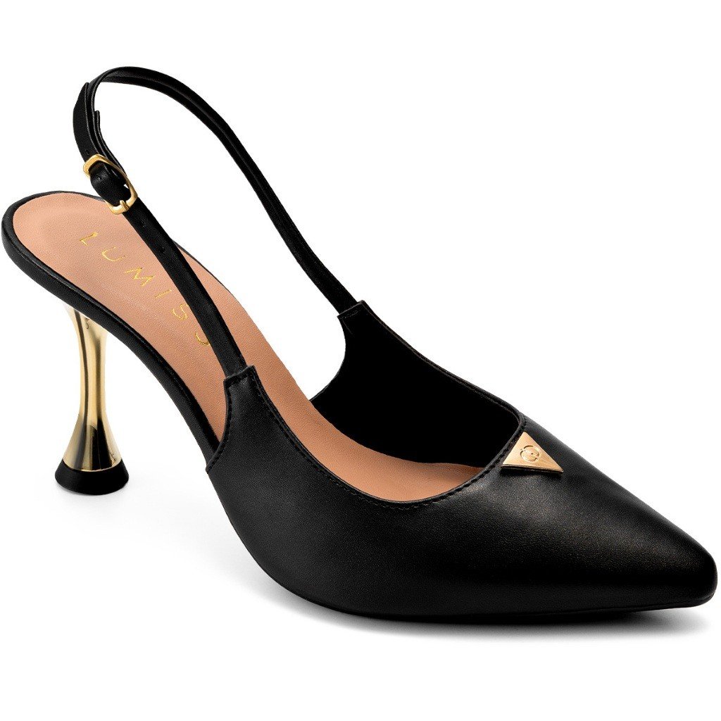 Scarpin Preto Metalizado Lumiss: Elegância e Conforto