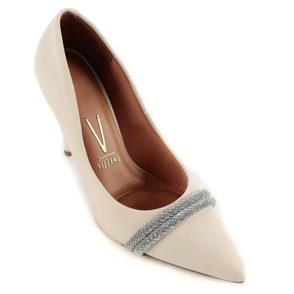 Scarpin Vizzano Strass: Elegância em Branco Off