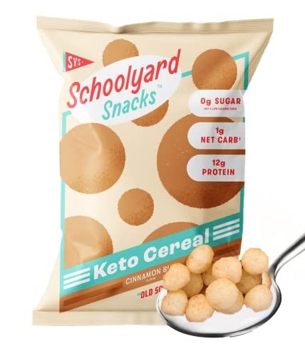 The Cereal School Lanches De Pátio Escolar - Cereal Ceto Com Baixo Teor De Carboidratos, Zero Açúcar (Pão De Canela - Pacote De 12) - Um Lanche E Café Da Manhã Saudável Com Alto Teor De Proteínas - O