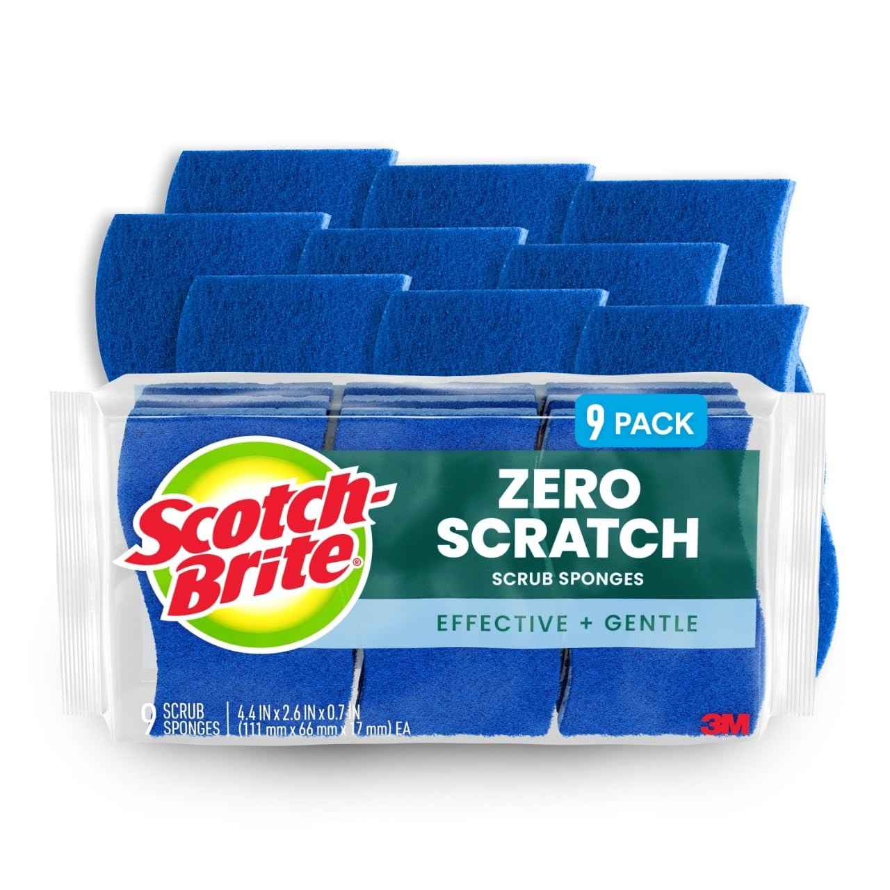 Scotch-Brite Zero Scratch - 9 Esponjas de Limpeza Azuis para Cozinha sem Arranhões