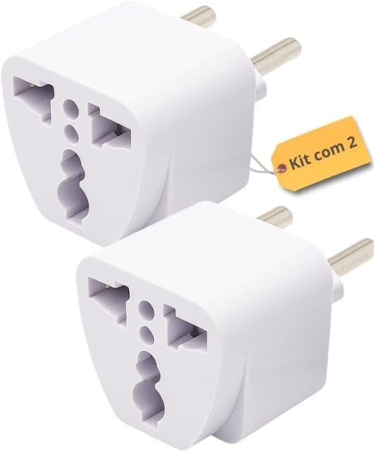Adaptador Universal de Tomada 2 Unidades: Conecte-se Globalmente com Segurança e Praticidade