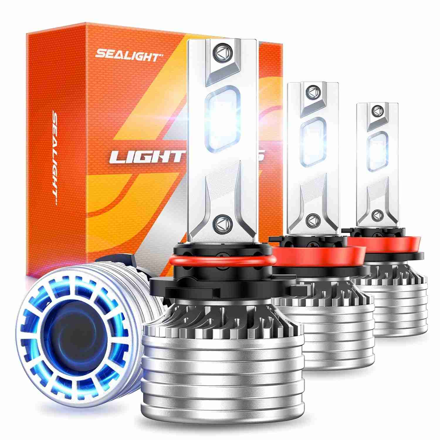 SEALIGHT Lâmpadas de Neblina 9005/HB3 H11: Super Brilhantes 88000LM, 6500K Branco Frio - Kit com 4