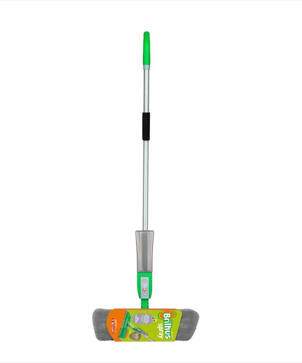 Brilhus Mop Spray com Reservatório 400ml - Lava e Seca com Refil de Microfibra Lavável