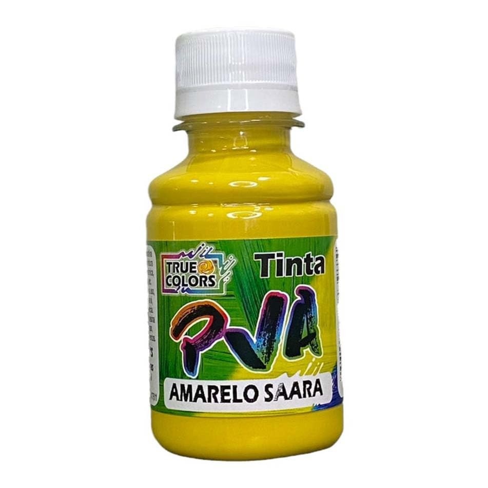 Tinta PVA 100ml True Colors - Amarelo Saara 7130 | Acabamento Vibrante e Secagem Rápida