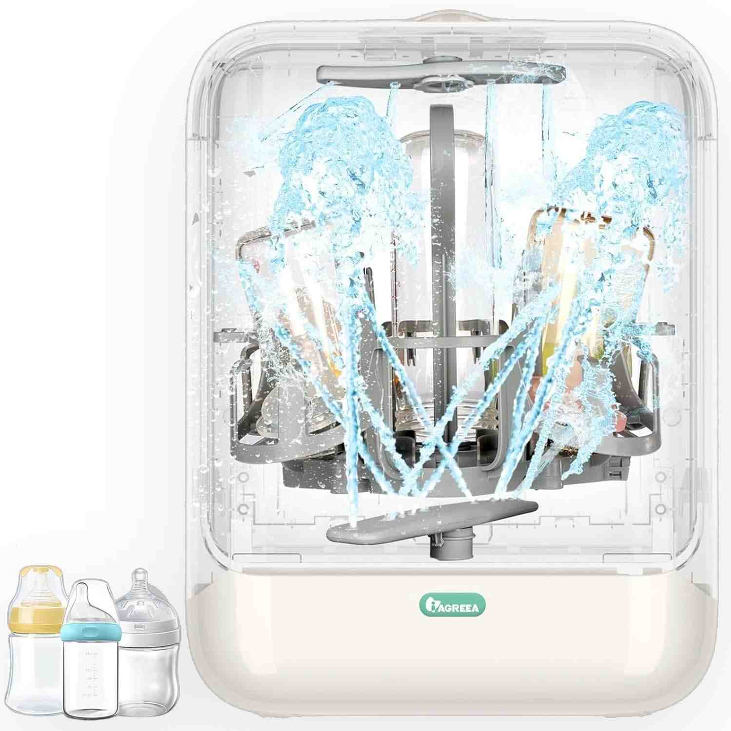 IAGREEA Lavadora de Mamadeiras 4 em 1 – Limpeza, Esterilização e Secagem Automática