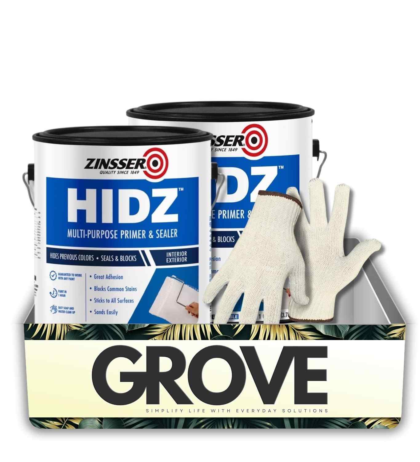 Conjunto Zinsser Primer Selante + Luvas - Secagem Rápida, Bloqueio de Manchas, Versátil para Interiores e Exteriores