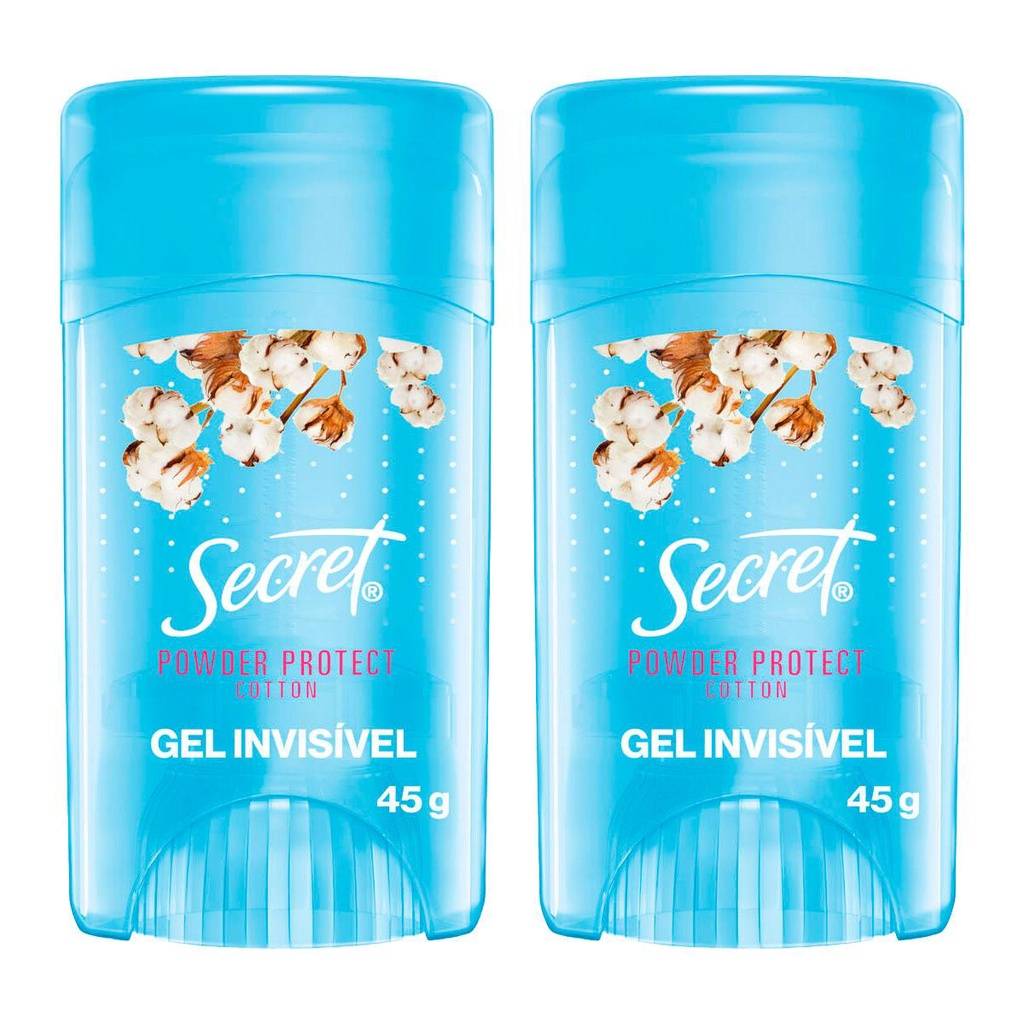 Secret Algodão: Kit 2 Desodorantes em Gel 45g