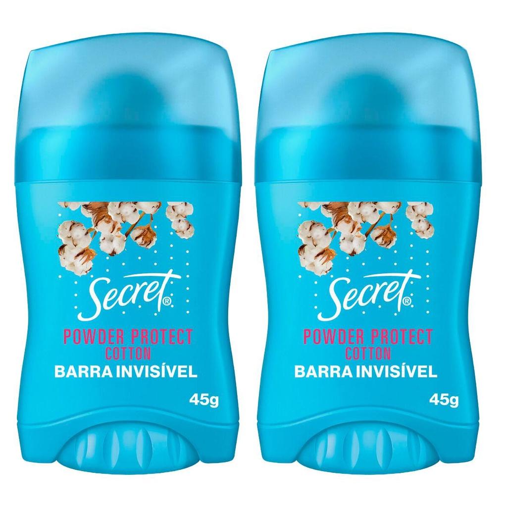 Secret Powder Protect: 2 Antitranspirantes Algodão 45g