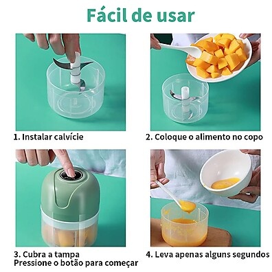 Mini Moedor Elétrico: Pique Alimentos em Segundos!