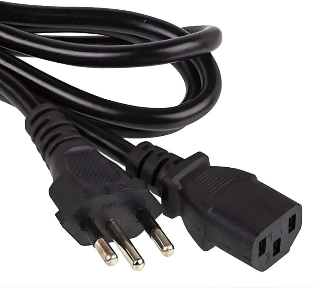 Cabo de Força Tripolar Universal 1,5m: Conexão Segura para PC, Monitor, TV e Mais (Bivolt)
