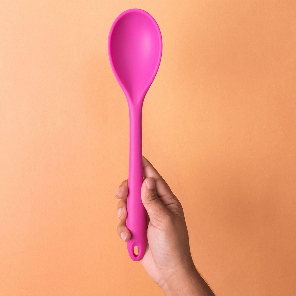 Colher de Silicone Premium Mozcada Rosa - Segura, Elegante e Versátil