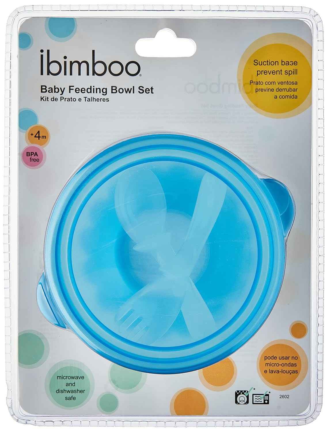 Ibimboo Tigela com Base de Sucção Azul - Segura e Prática para Refeições Infantis