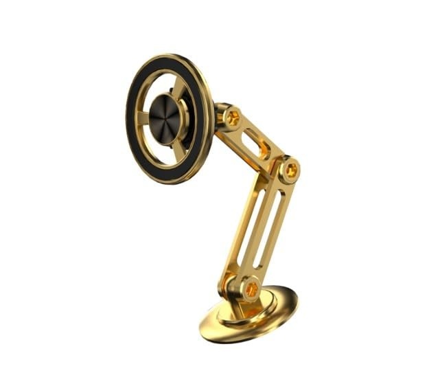 Suporte Magnético 360° Dourado para Celular: Fixação Segura e Rotação Total no Carro