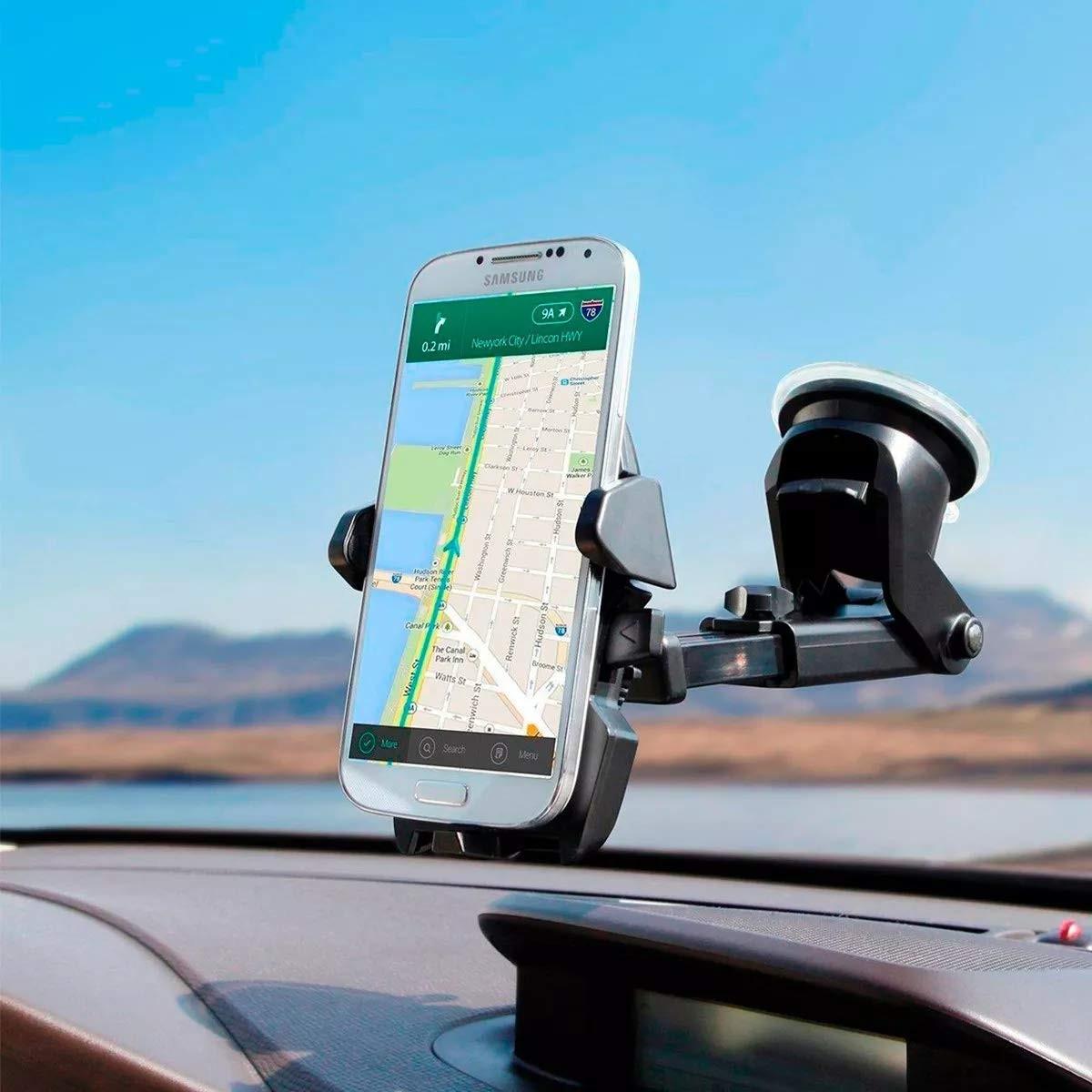 Suporte Veicular Exbom: Trava Automática para Celular e GPS - Segurança e Praticidade