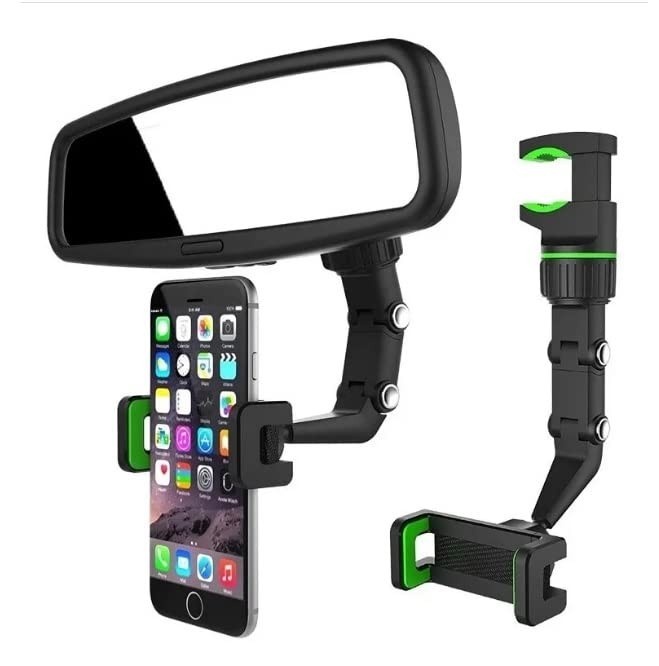 Suporte Celular Retrovisor MIROC Universal 360º: Navegação e Segurança sem Distrações
