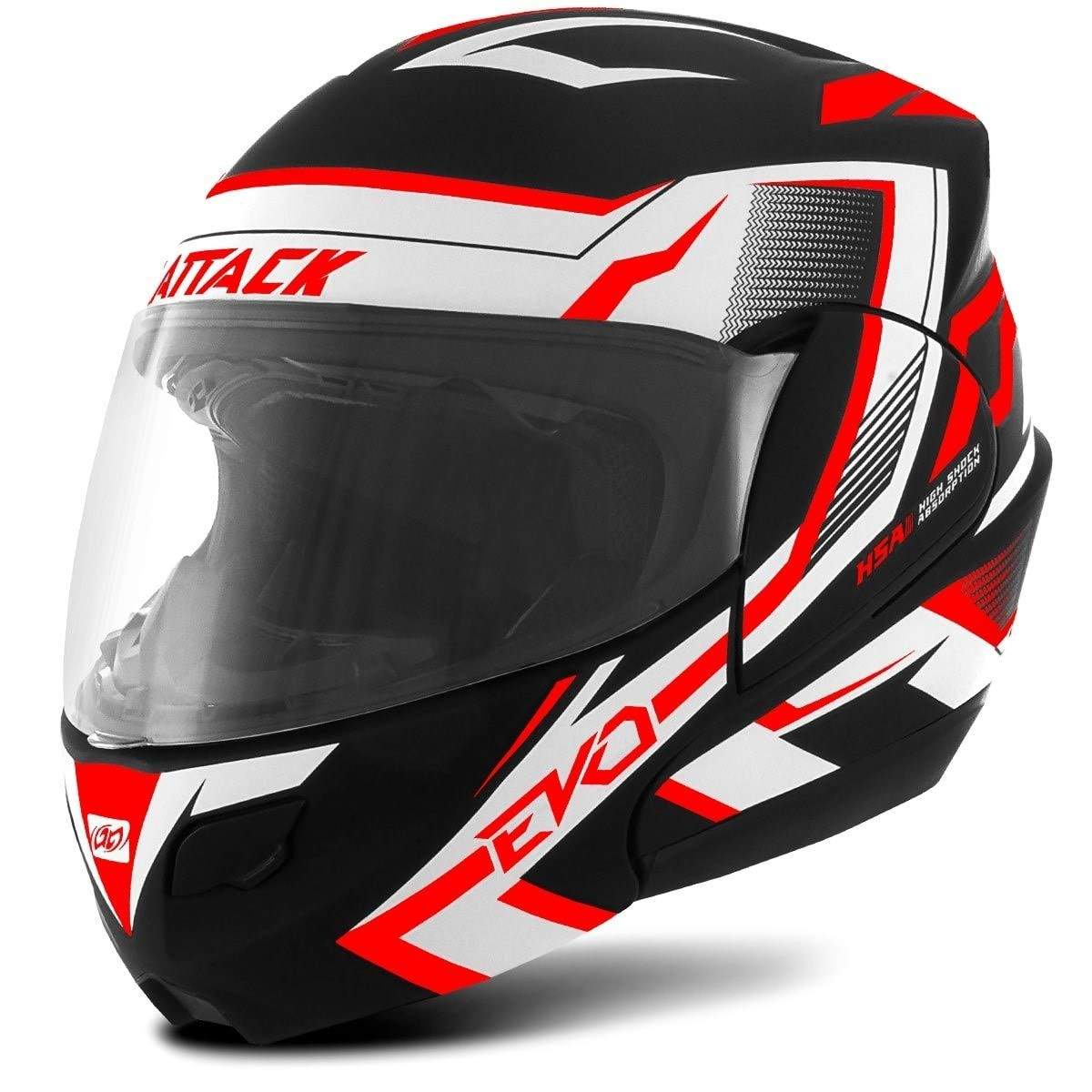 Capacete Escamoteável Pro Tork Attack Evo Fosco Preto/Vermelho - Segurança e Estilo para Sua Pilotagem