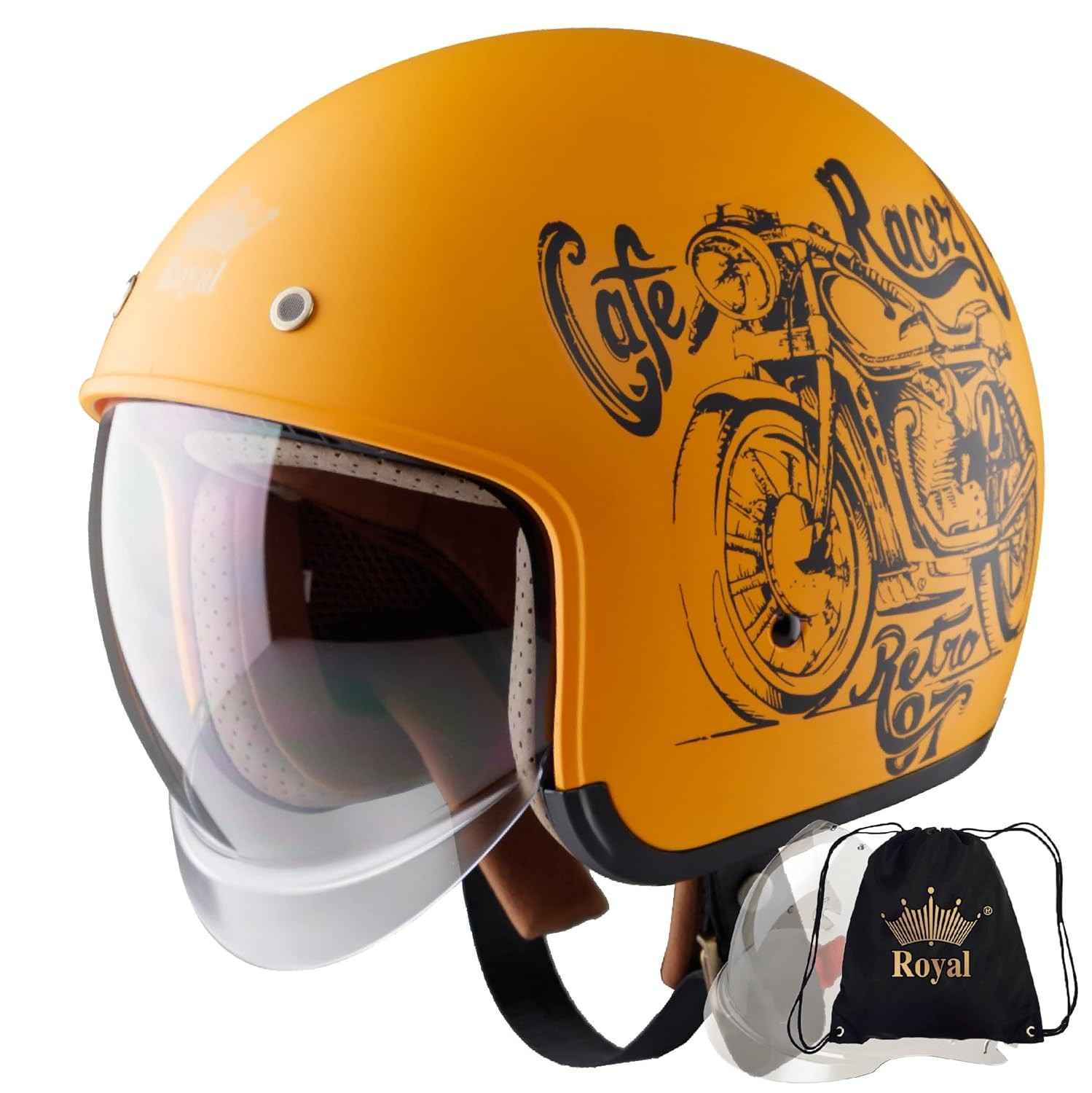 Royal Capacete M139 Aberto: Estilo Clássico e Segurança DOT para Motociclistas