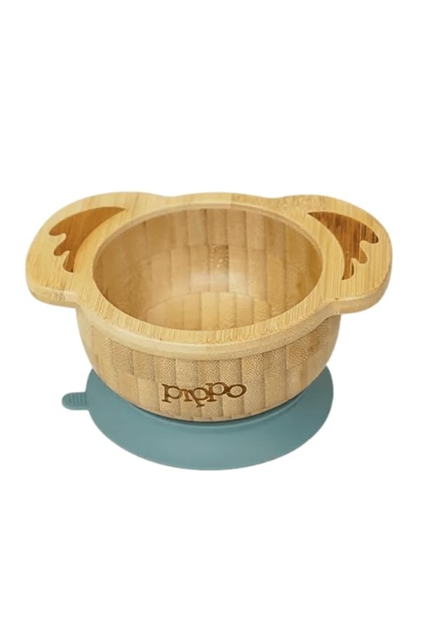 Bowl de Bambu Coala Verde Escuro com Ventosa - Segurança e Diversão nas Refeições Infantil