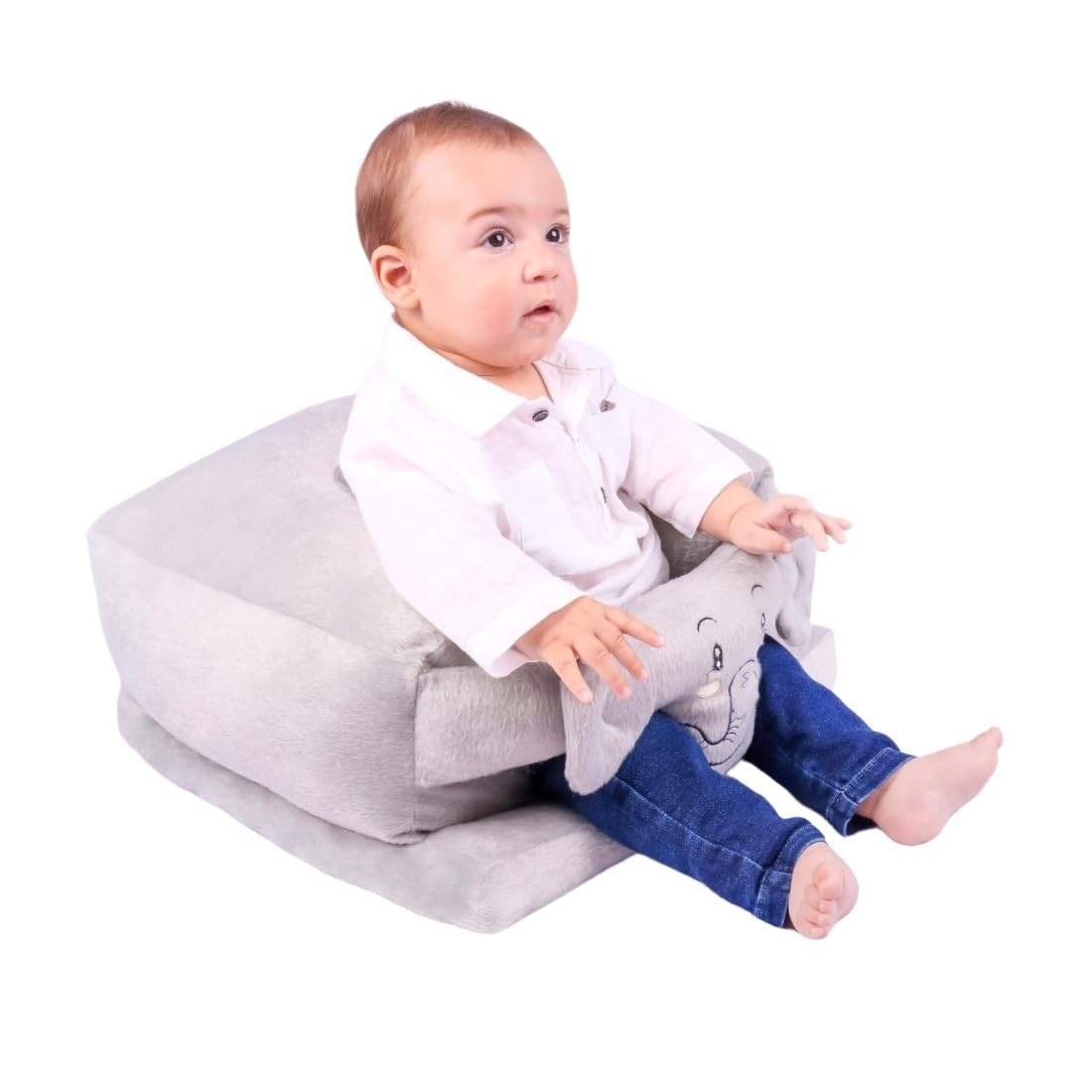 Assento de Bebê Confortável Cinza - Apoio Ergonômico para Sentar com Segurança