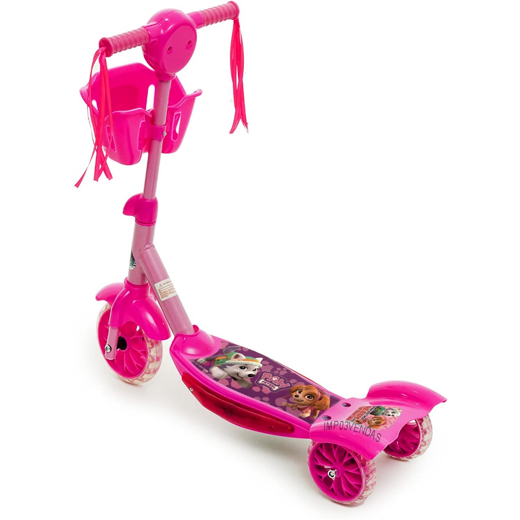 Patinete Patrulha Canina Rosa: Diversão, Música e Segurança