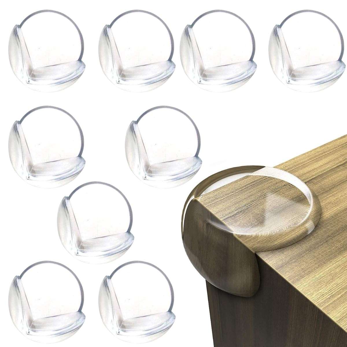 Protetor de Canto em Silicone Transparente - 10 Peças com Adesivo para Segurança Infantil