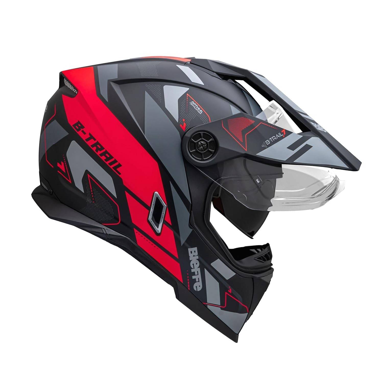 Capacete Moto Bieffe B-Trail Conquest Preto Fosco c/ Óculos Interno - Segurança e Estilo