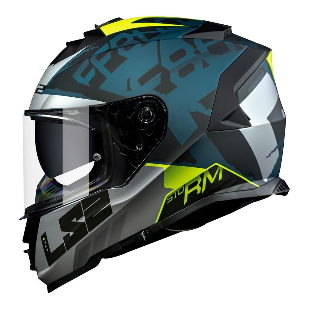 Capacete LS2 FF800 Storm Sprinter Preto, Cinza e Verde - Segurança e Estilo para Sua Aventura