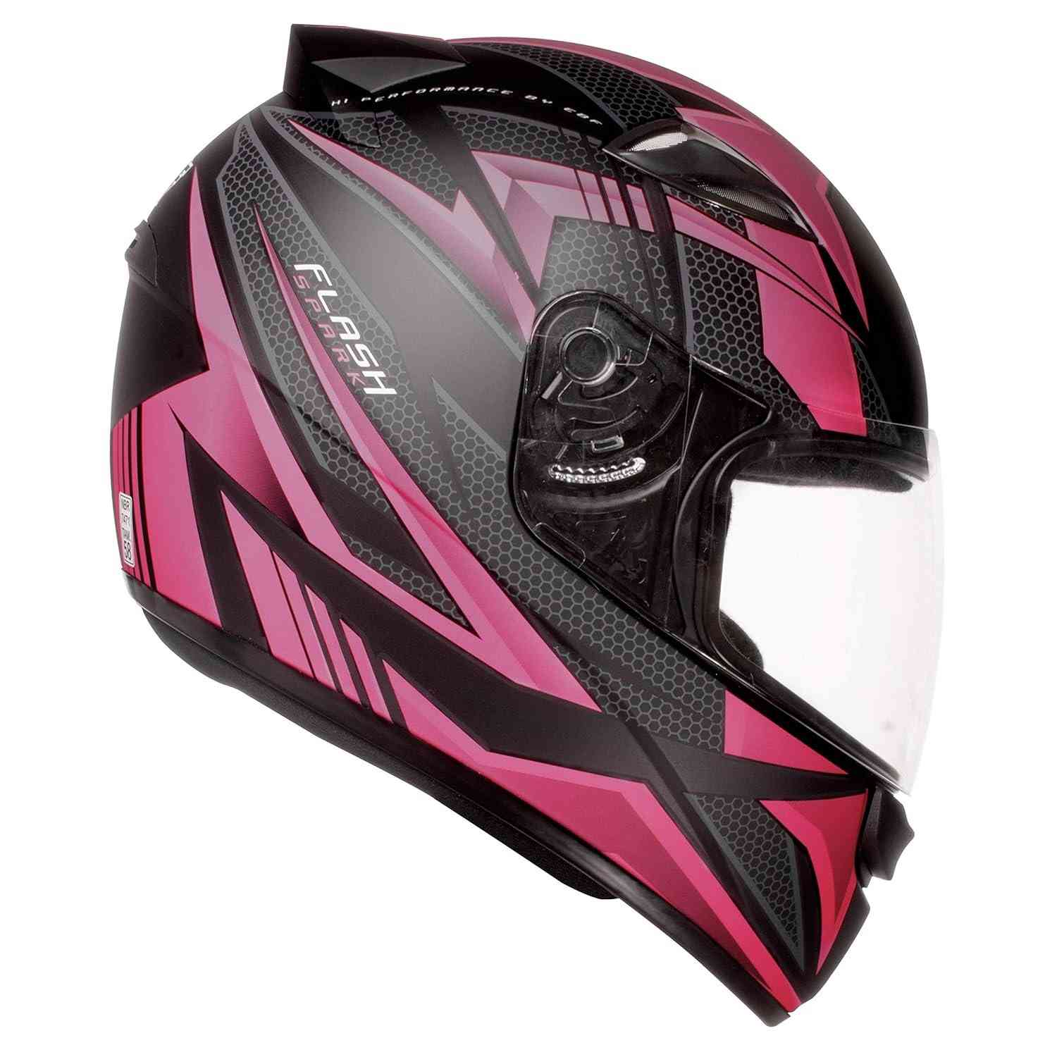 Capacete Ebf New Spark Flash 58: Segurança e Estilo para Você! Preto Fosco com Detalhes Rosa
