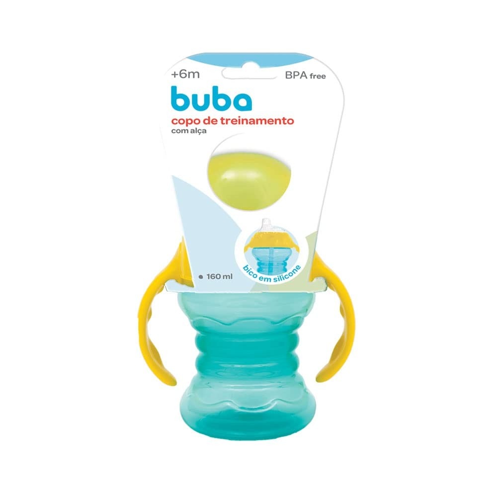 Copo de Treinamento Buba com Alça Verde - Seguro, Leve e Ideal para Aprendizagem