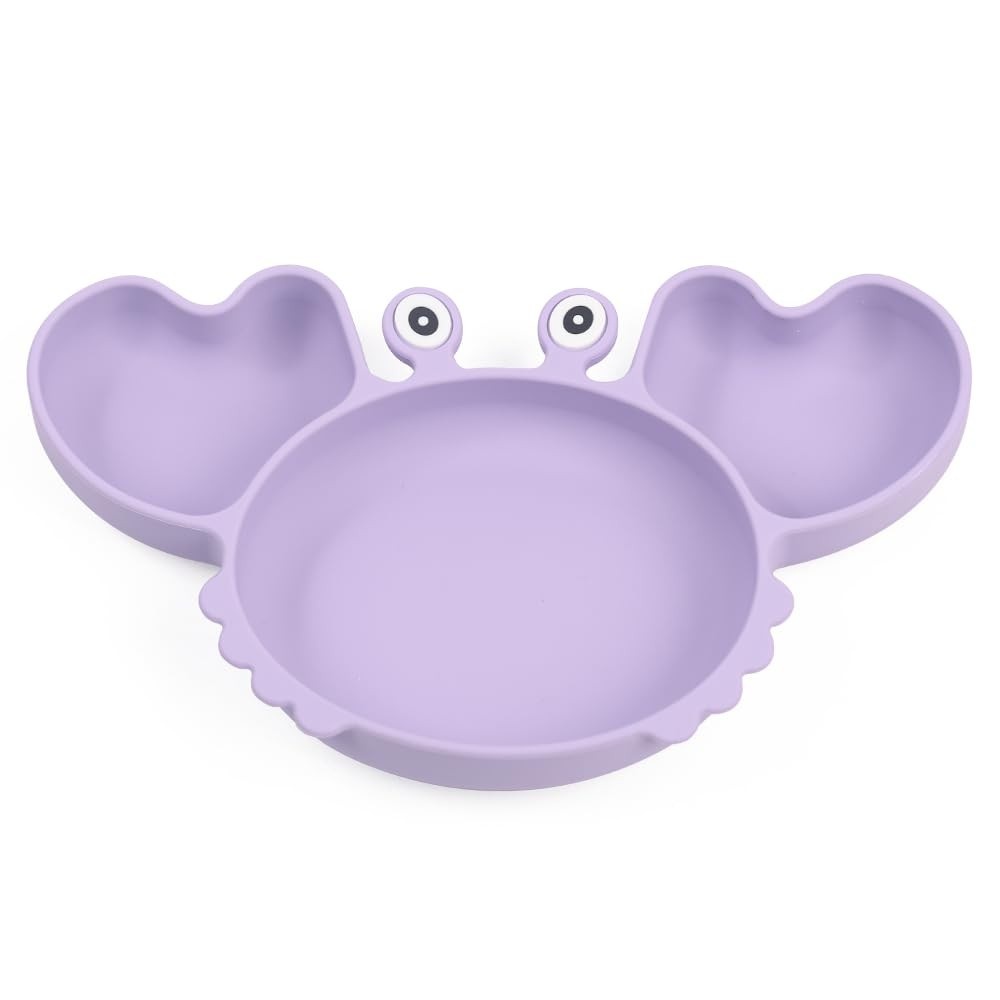 Pratinho Caranguejo em Silicone para Bebês - Seguro, Divertido e Colorido