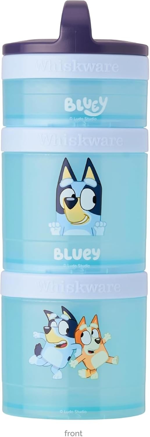 Whiskware Recipientes Empilháveis Bluey - 3 Copos Duráveis e Seguros para Crianças