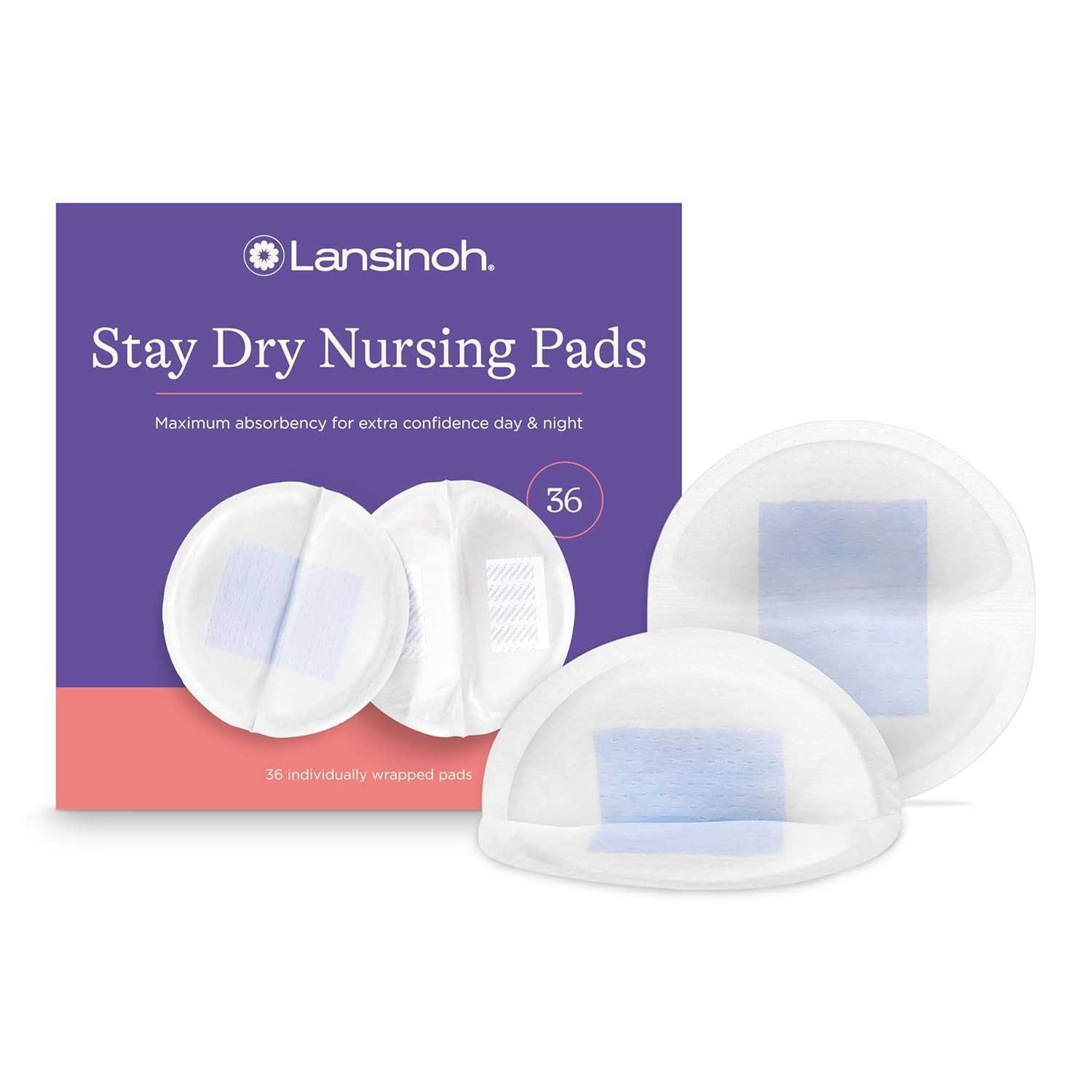 Absorvente para Seios Lansinoh Stay Dry - 36 Unidades | Proteção Confiável para Mães Amamentando