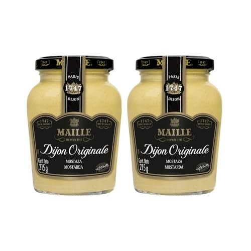 Kit com 2 Mostarda Dijon Maille Original Sem Sementes 215gr