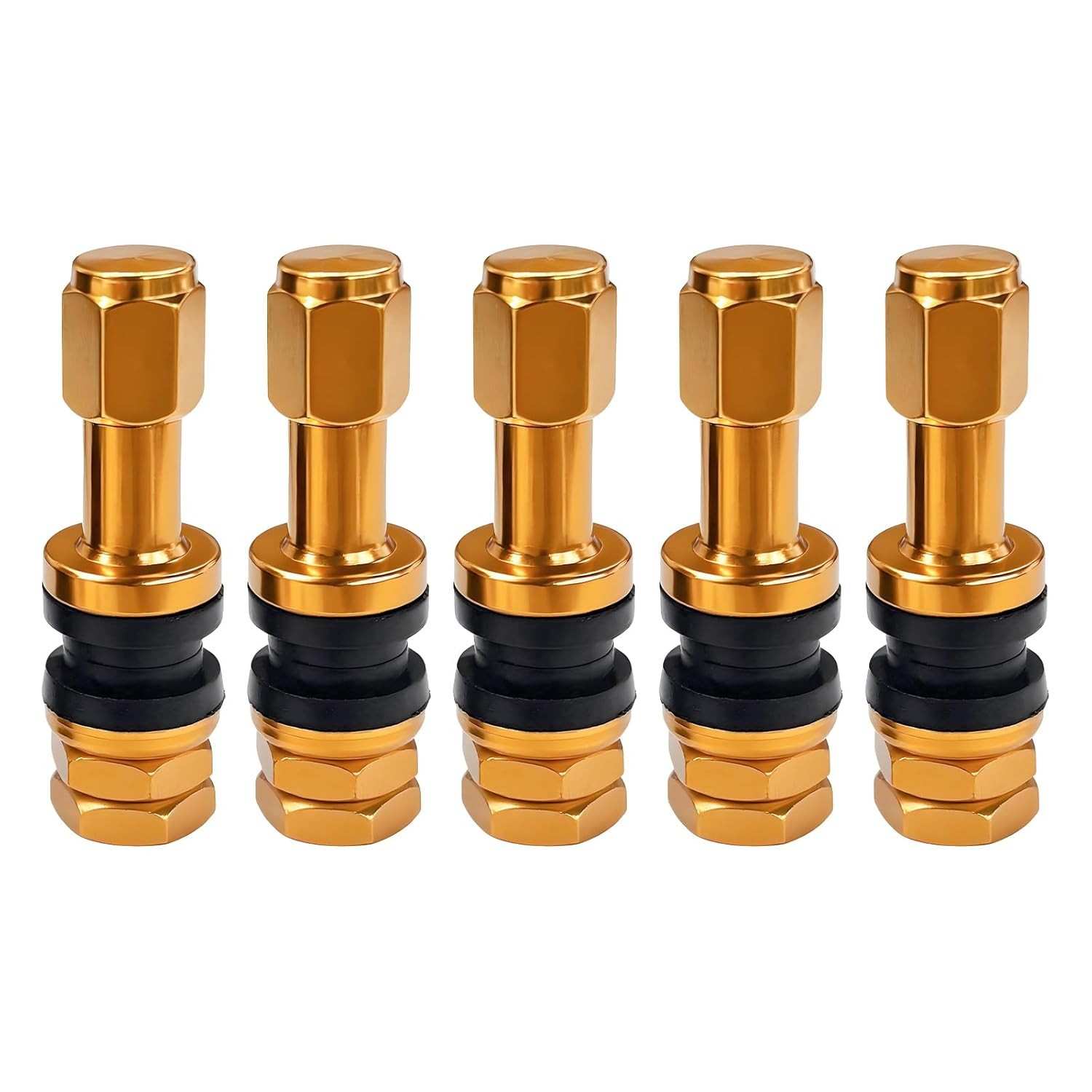 Kit 5 Hastes de Válvula TR43E/VS43 Universal - Liga de Alumínio para Pneus Sem Câmara