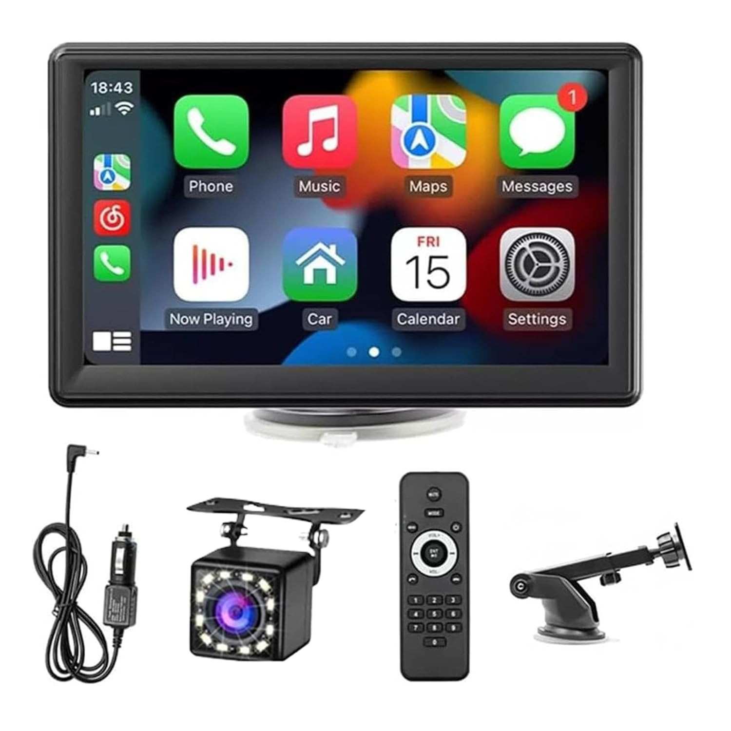 Monitor Automotivo FINYQBET 7" HD: Apple CarPlay & Android Auto Sem Fio, Bluetooth 5.1 - A Nova Era da Conectividade no Seu Veículo!