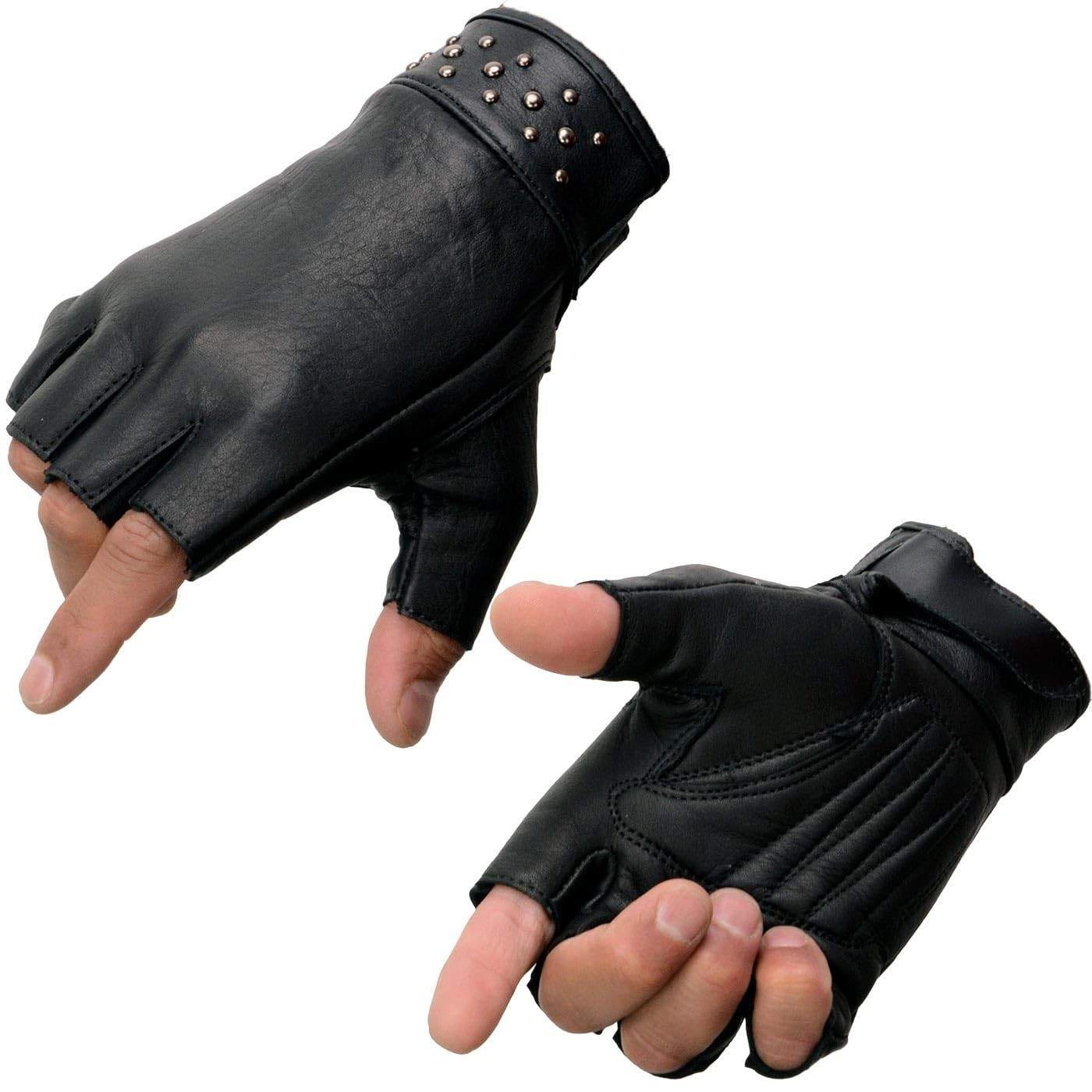 Luvas de Motociclista Femininas Milwaukee Leather Gel Sem Dedos - Estilo e Conforto