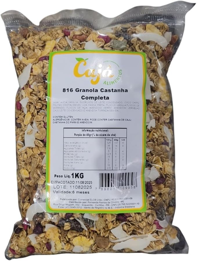 Granola C/Castanha Completa - 1 kg - Sem Conservantes