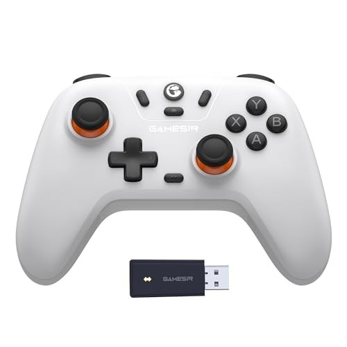 Controlador sem fio GameSir Nova Lite 2.4g para PC com Windows, iPhone, Android, Switch e Steam Deck, Controle Bluetooth Gamepad com gatilho de efeito Hall, Turbo, vibração Rumble(Nova Lite(Branco))