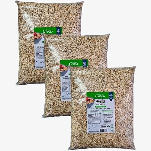Kit 3X: Aveia em Flocos Médios Sem Glúten Leve Croc 1kg