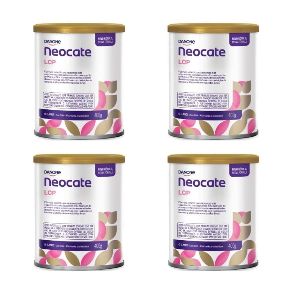 Leite LCP Fórmula Infantil em Pó 400g - Kit com 4 Latas | Sem Lactose, Glúten e Fenilalanina