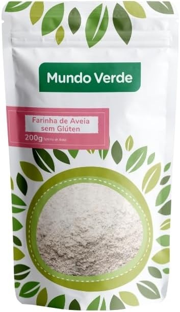 Farinha de Aveia Sem Glúten Mundo Verde, 100% Integral, Rica em Fibras, 200g