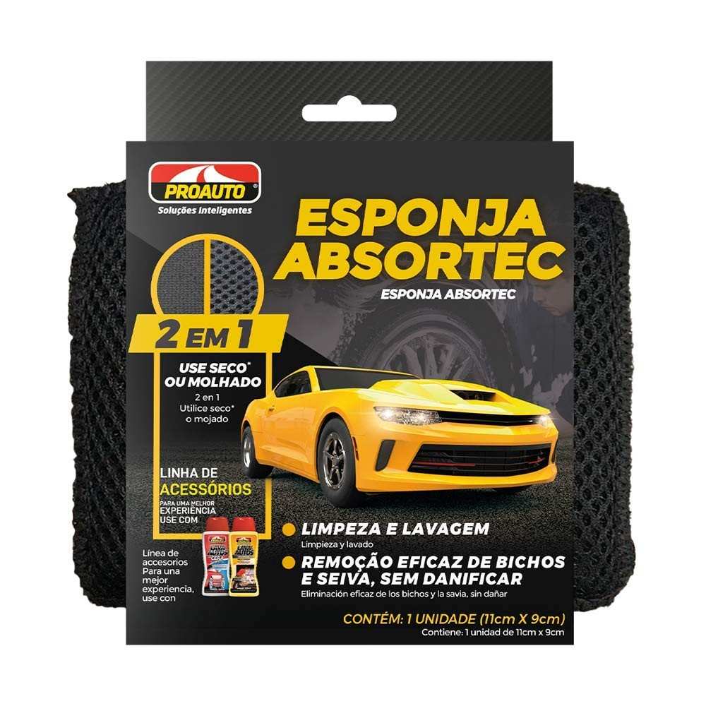 Esponja Proauto Absortec: Limpeza Automotiva Impecável Sem Danos