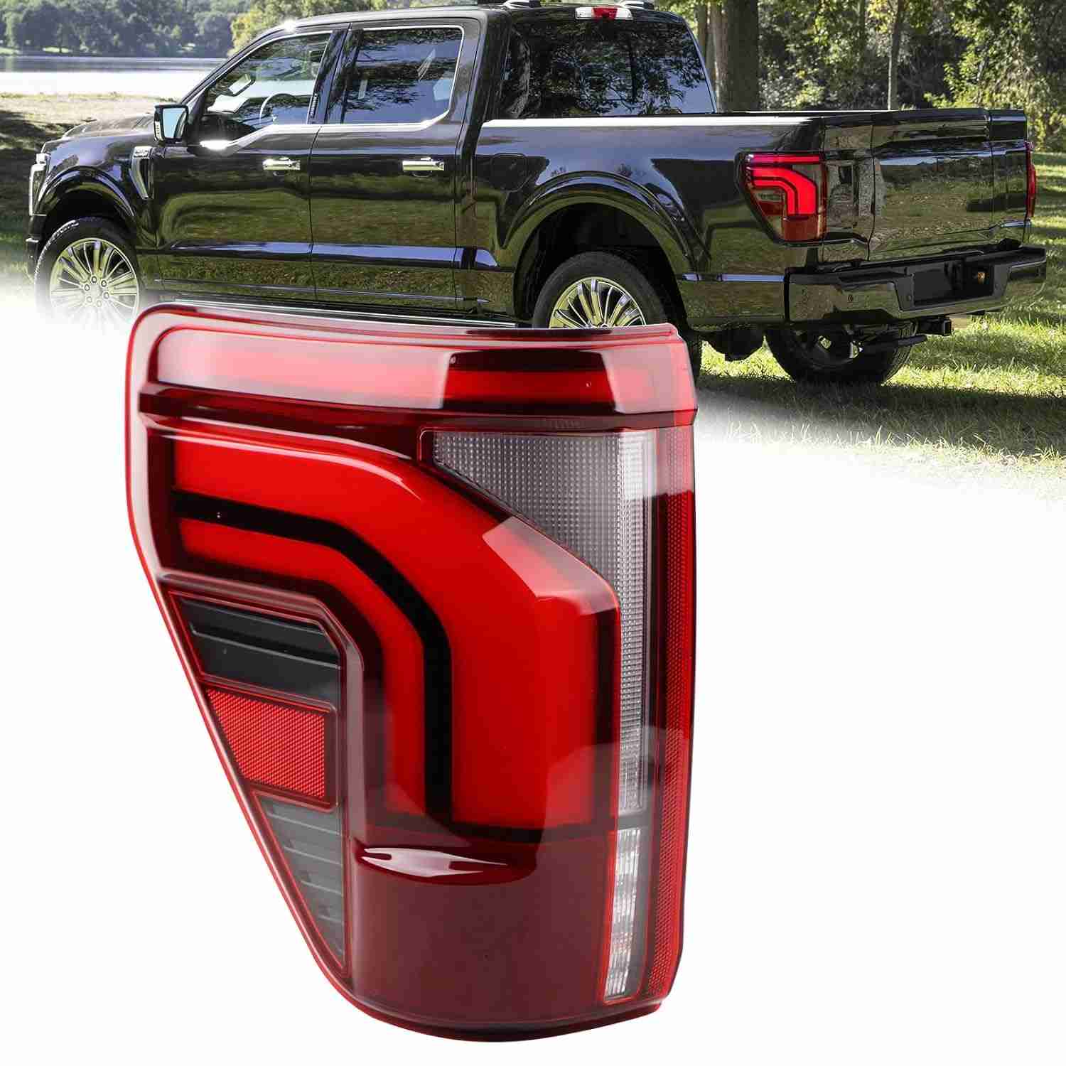 Lanterna Traseira LED Esquerda Ford F150 Lariat/King Ranch/Platinum/Raptor 2024-2025 (Sem Ponto Cego)