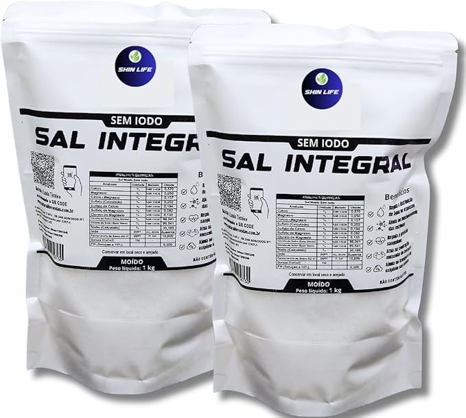 Sal Moído Integral - Marinho Mossoro 2un x1kg = 2kg Sem Iodo