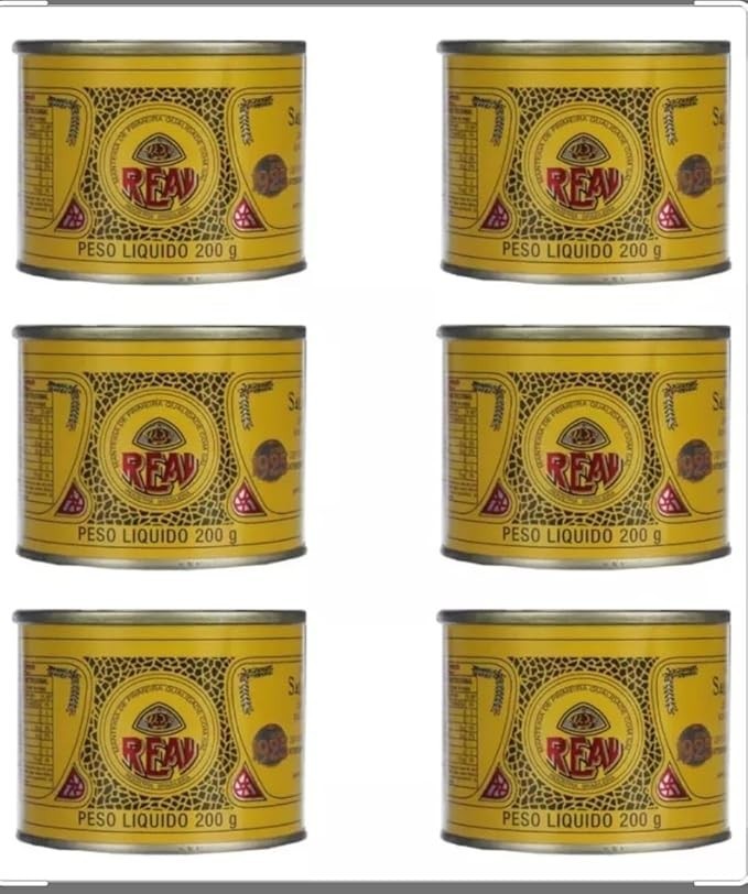 Manteiga Mineira REAL com Sal, Kit com 6 Latas, 200g Cada, Sem Corante e Sem Conservante