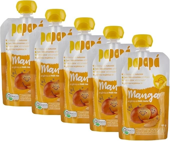 Kit 3 Papinha Orgânica de Manga Sem Açúcar 100g - Papapá