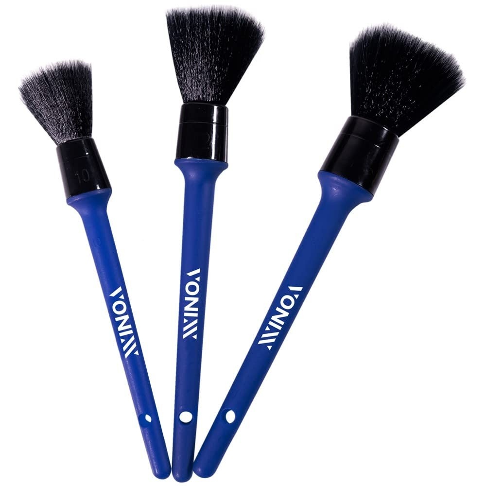 Kit 3 Pincéis Detalhamento Vonixx Ultra Macio: Limpeza Impecável Sem Riscos
